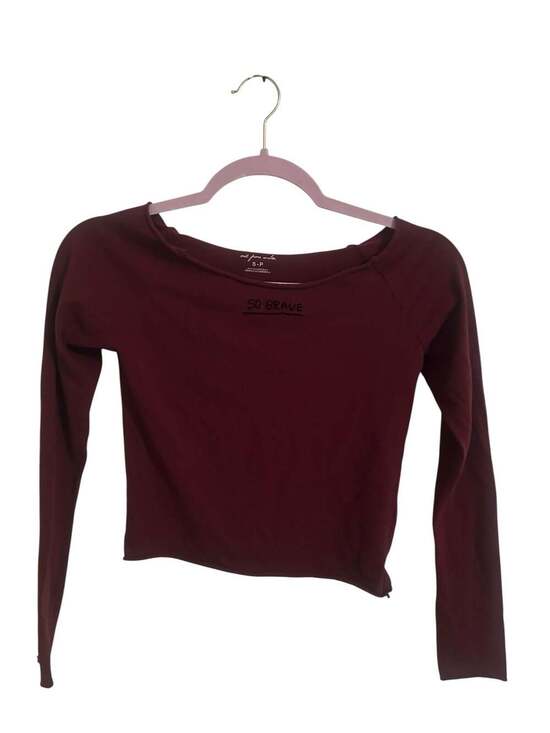Out From Under Tops - Out From Under 'So Brave' Burgundy Long Sleeve Top
